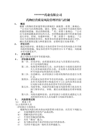 中药材经营公司风险评估