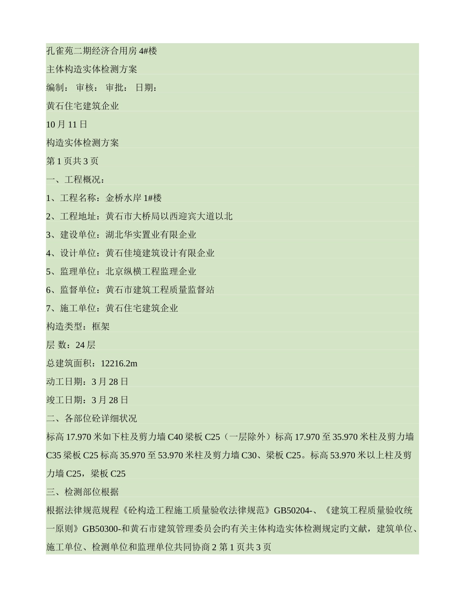 主体结构实体检测方案_第1页