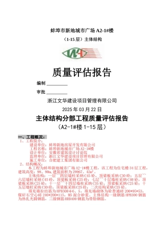 主体结构质量评估报告