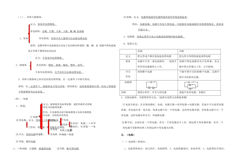九年级十二单元《电流和电路 电压 电阻》复习教案_第2页