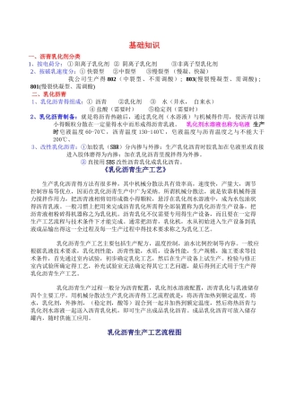 乳化沥青基础知识及生产技术