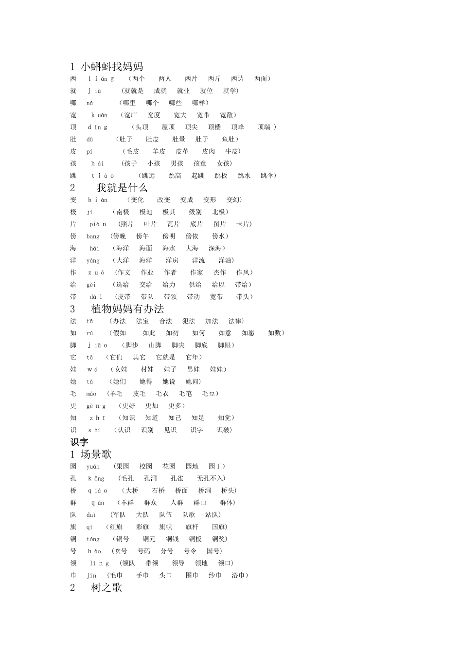 二年级上册扩词_第1页