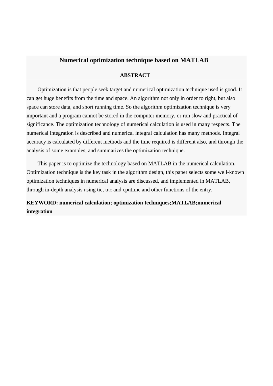 于基matlab的数值计算中的优化技术--毕业设计_第3页