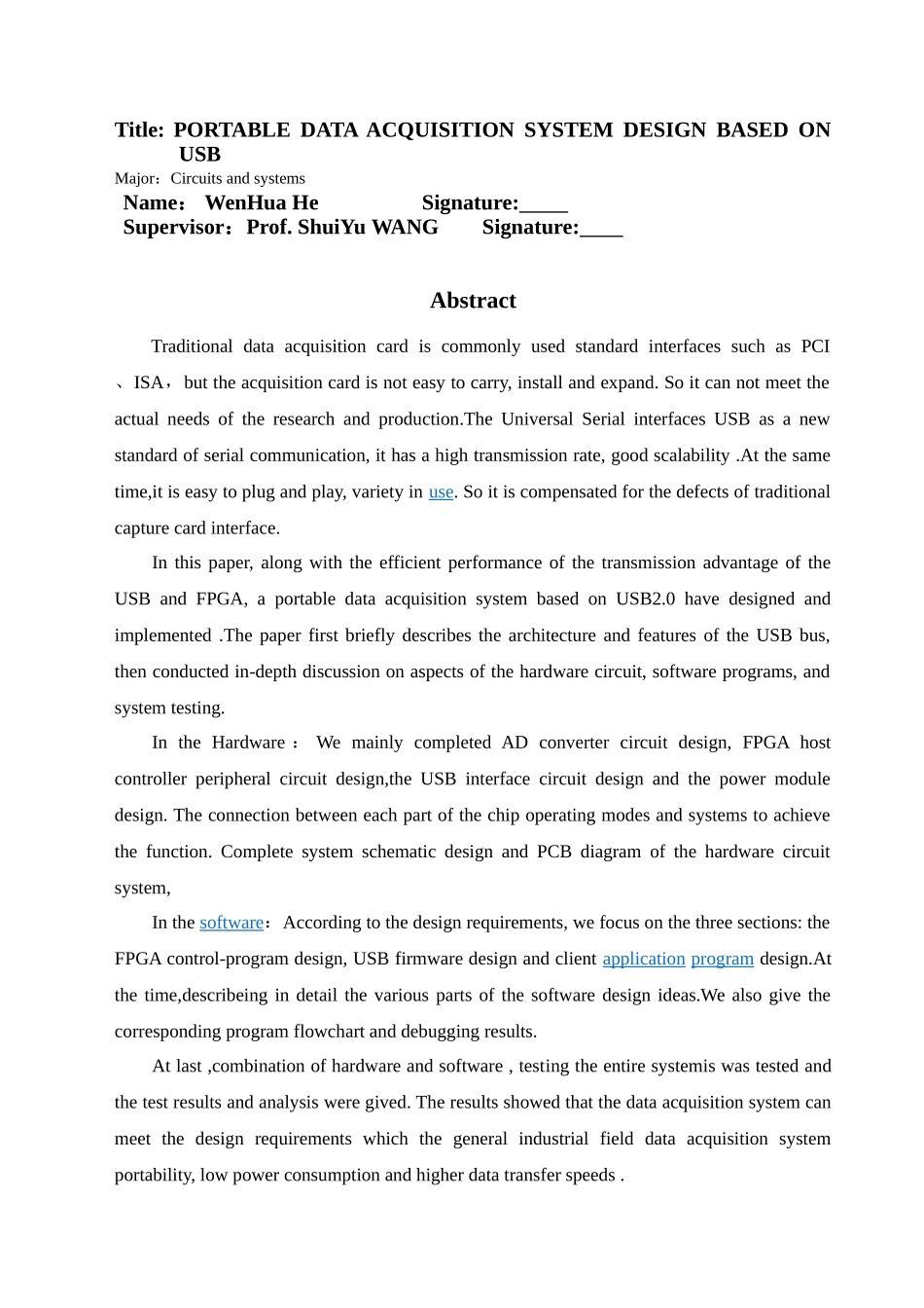 于基usb的便携式数据采集系统设计--毕业设计_第3页