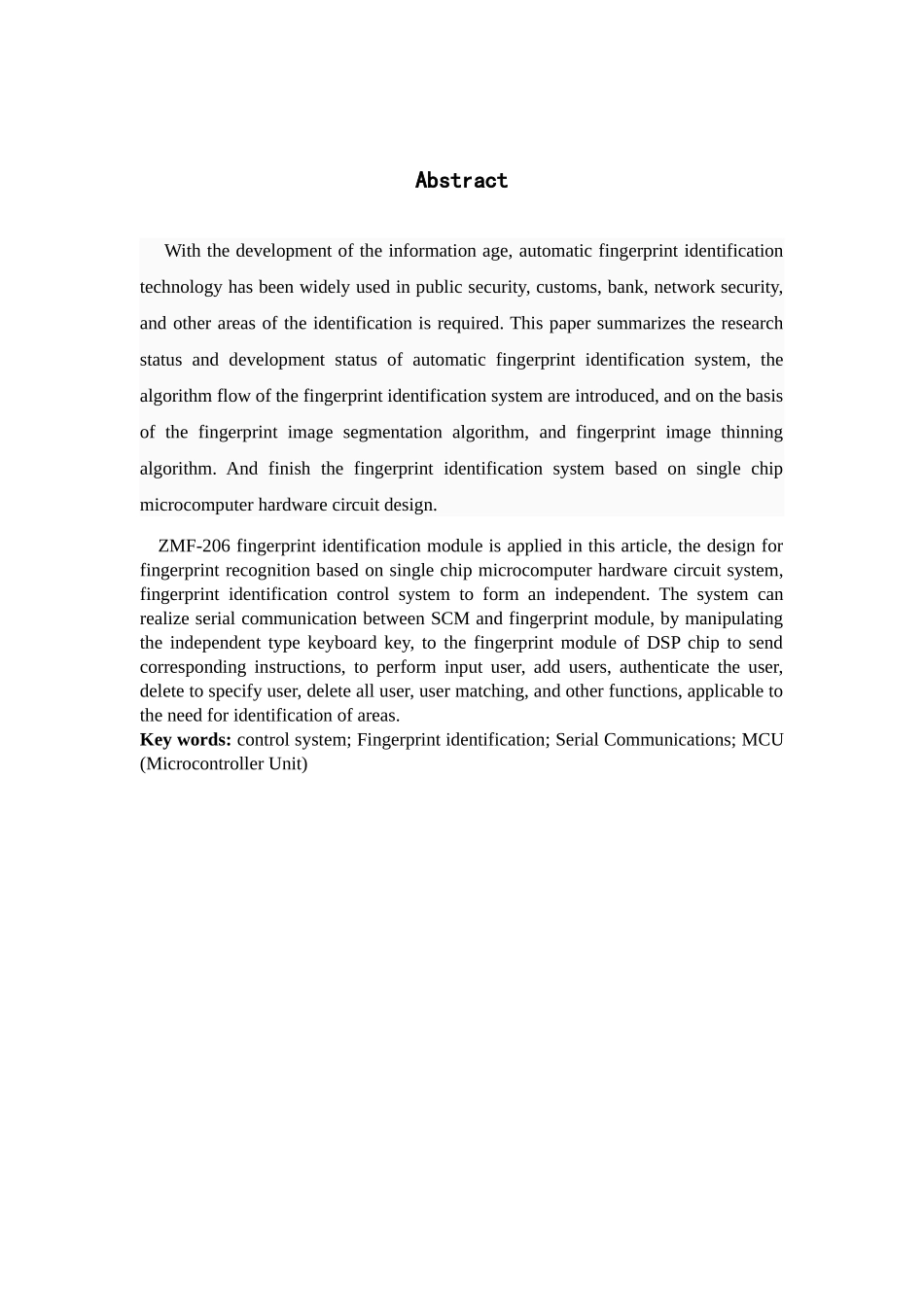 于基单片机的指纹识别系统设计--本科毕业设计_第3页