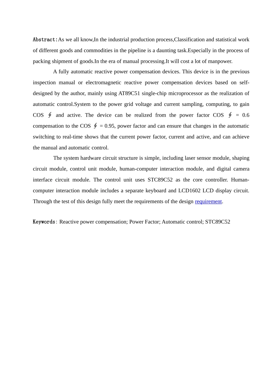 于基单片机的无功补偿装置设计--毕业设计_第2页