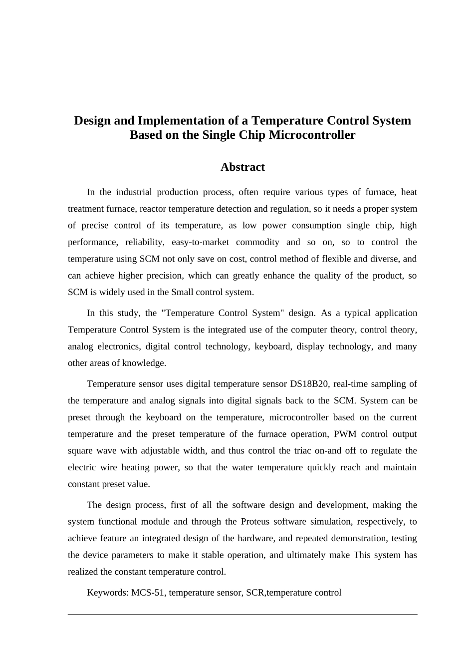 于基单片机的电阻炉温度控制系统设计大学说明书理工类-学位论文_第3页