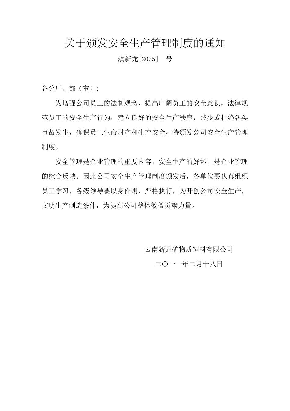 云南新龙矿物质饲料有限公司安全生产管理制度_第2页