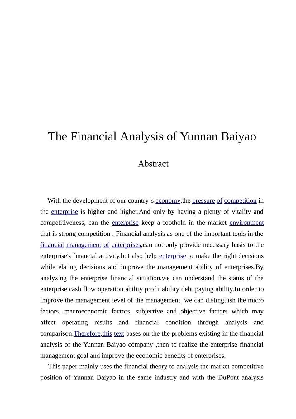 云南白药财务分析本科学位论文_第3页