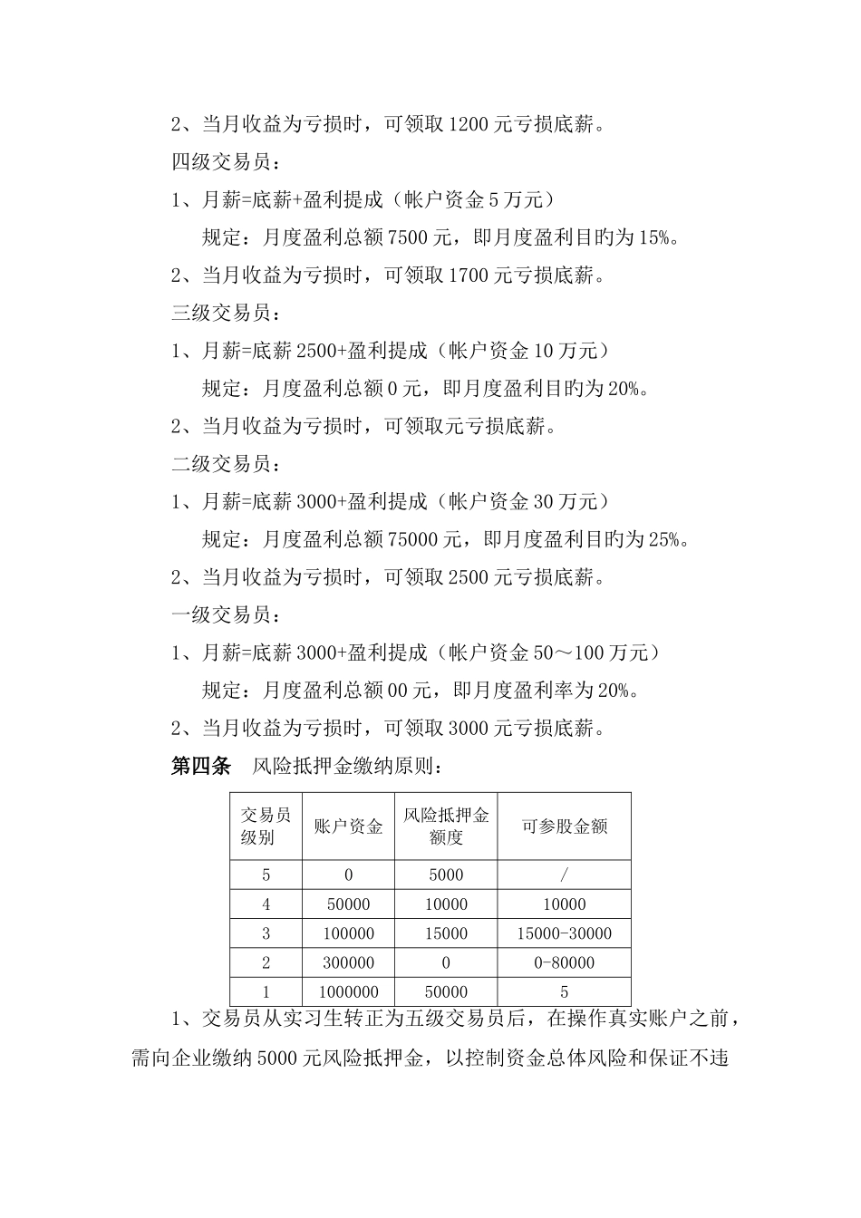 交易员薪酬标准及激励制度_第3页