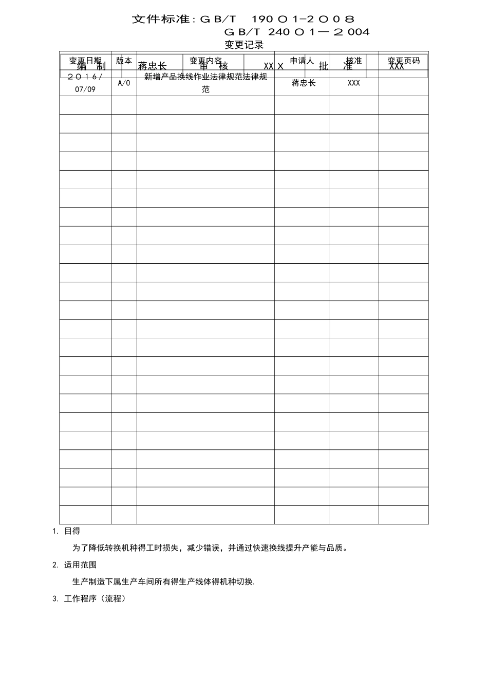 产品换线作业规范_第1页
