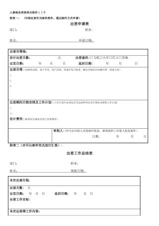 人事部各类表单