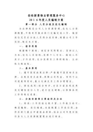 人员编制优化方案