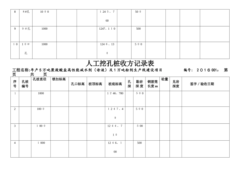 人工挖孔桩收方记录表_第2页