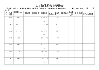 人工挖孔桩收方记录表