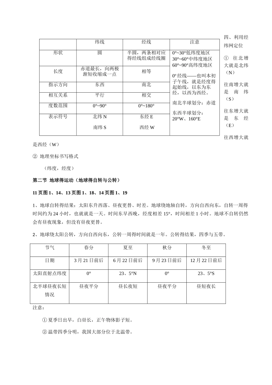 人教版七年级上册地理知识点总结_第2页