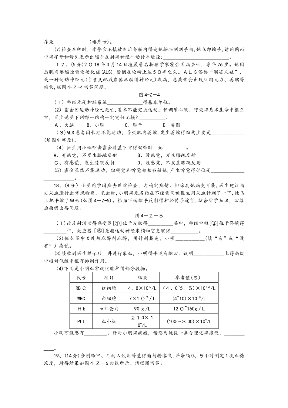 人教版七年级生物下册第四单元　第六、七章测试题　（解析版）_第3页