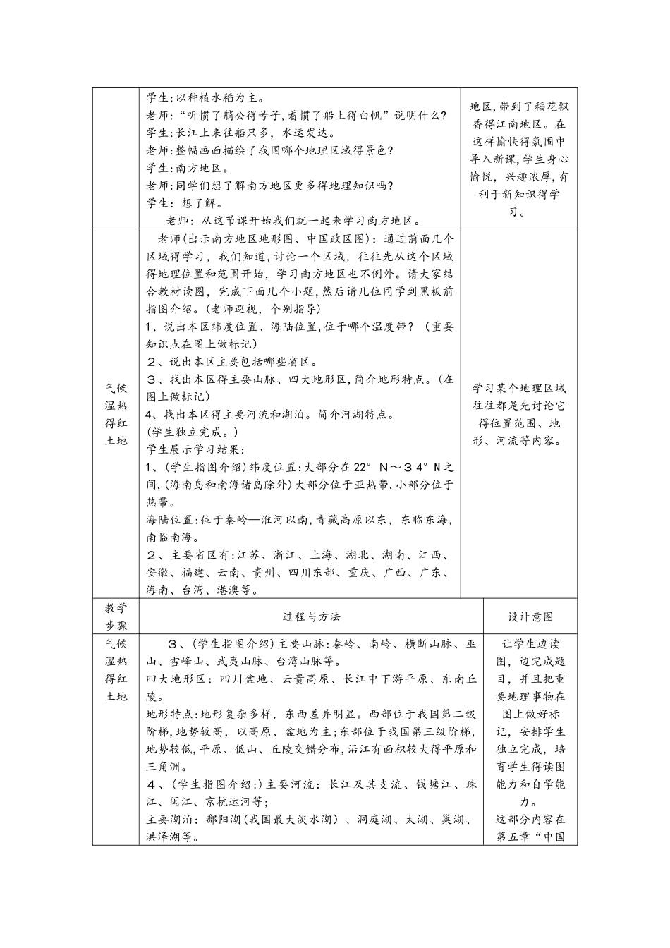 人教版八年级地理下册第七章第一节　自然特征与农业教案_第2页