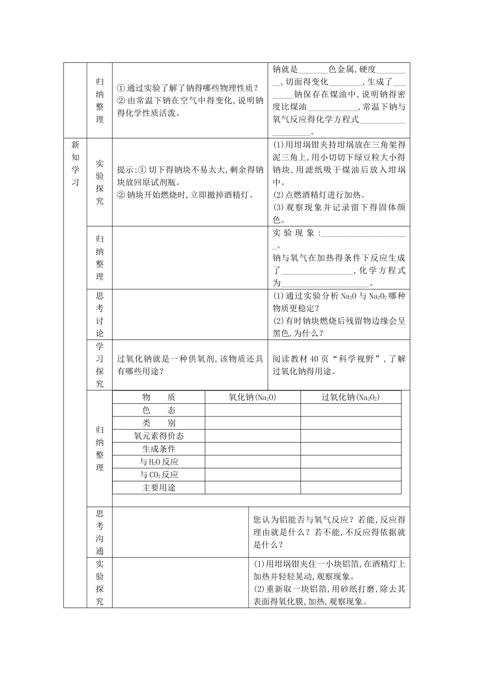 人教版化学必修1教案-第三章_第2页