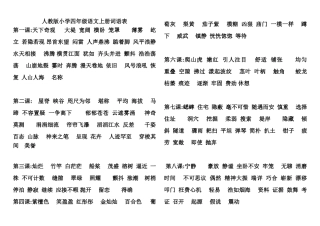 人教版四年级语文上册词语汇总表