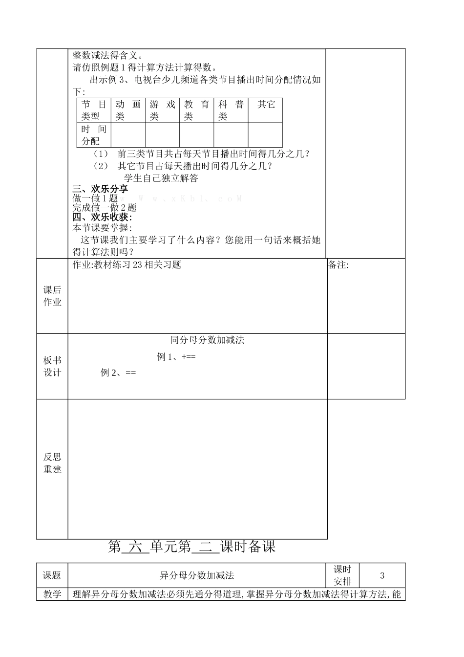人教版数学五年级下册第六单元教案_第2页