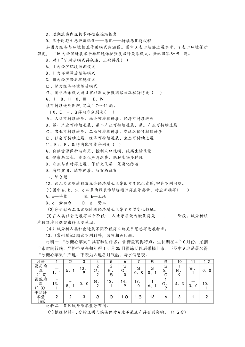 人教版高一地理必修2 6.1人地关系思想的演变课后作业（配套）_第2页