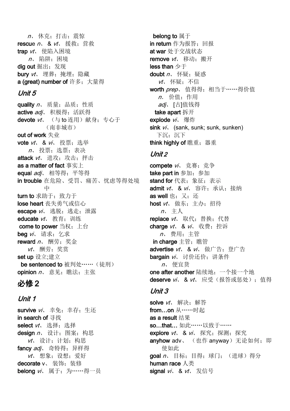 人教版高中英语黑体单词_第2页
