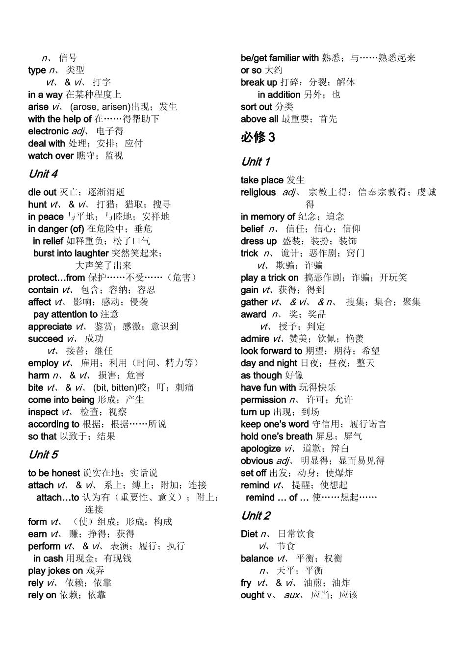 人教版高中英语黑体单词_第3页