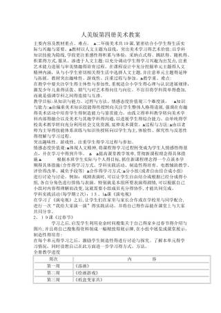 人美版第四册美术教案
