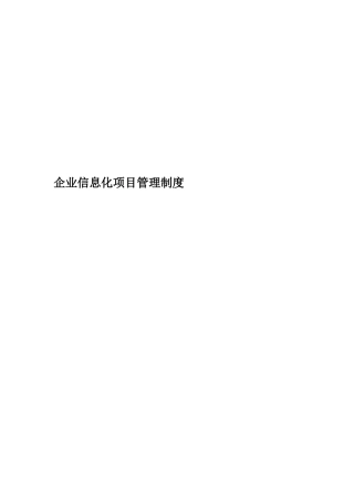 企业信息化项目管理制度
