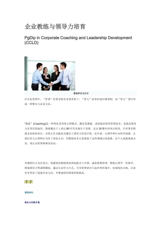 企业教练与领导力培育概要