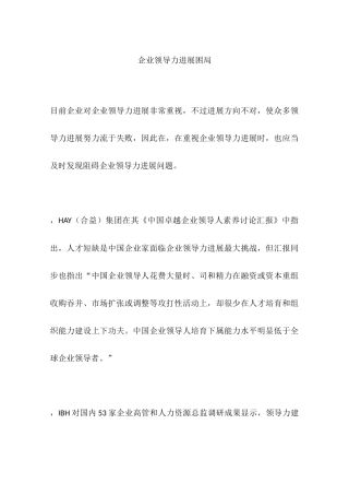 企业领导力发展困局