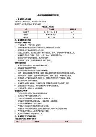 会务及客服服务管理方案