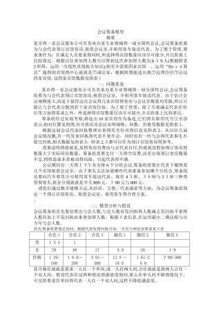 会议筹备模型简答