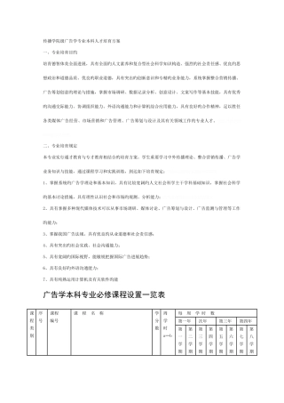 传播学院级广告学专业本科人才培养方案