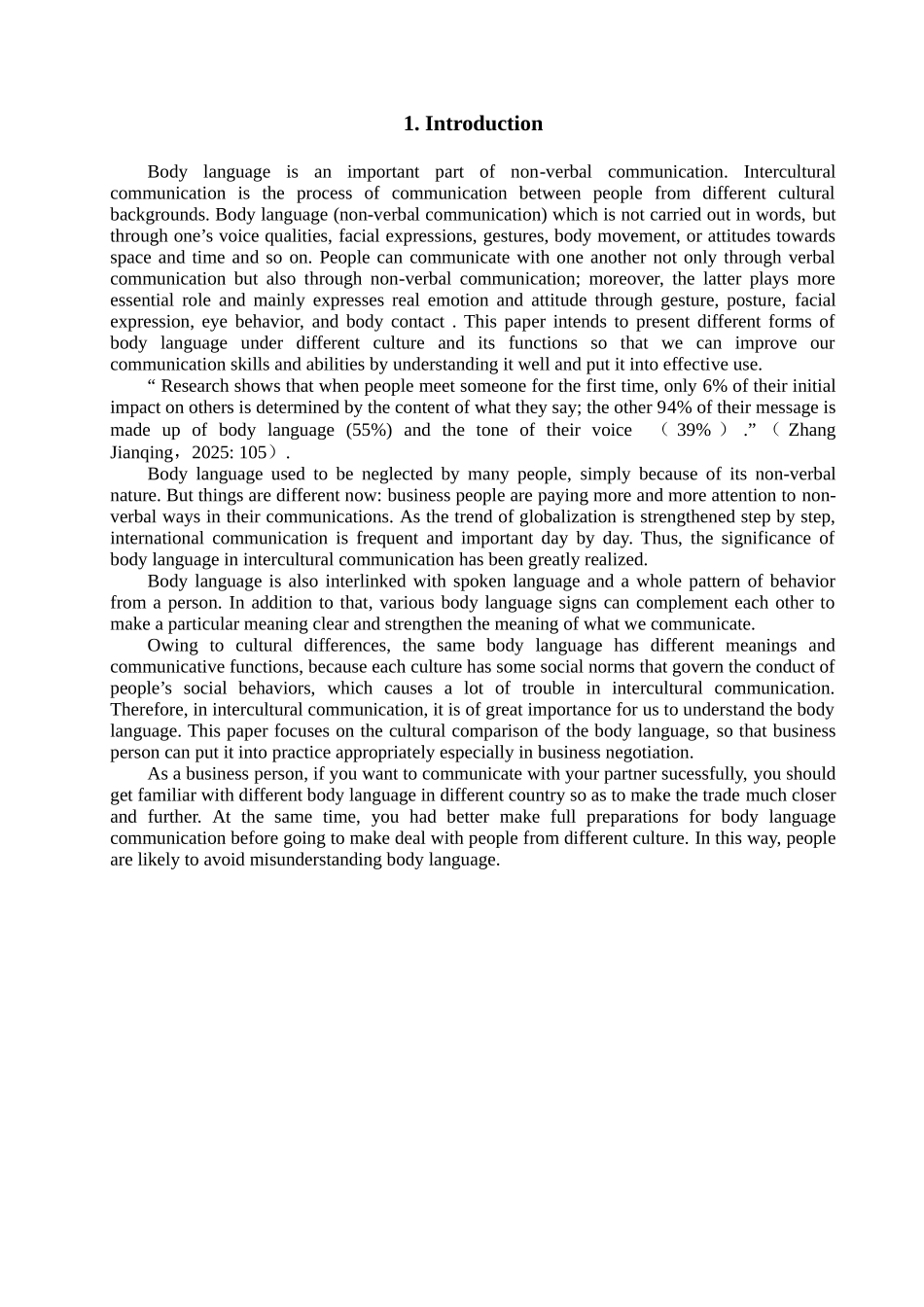 体态语和跨文化交际—体态语在国际商务中的重要作用学位论文_第3页