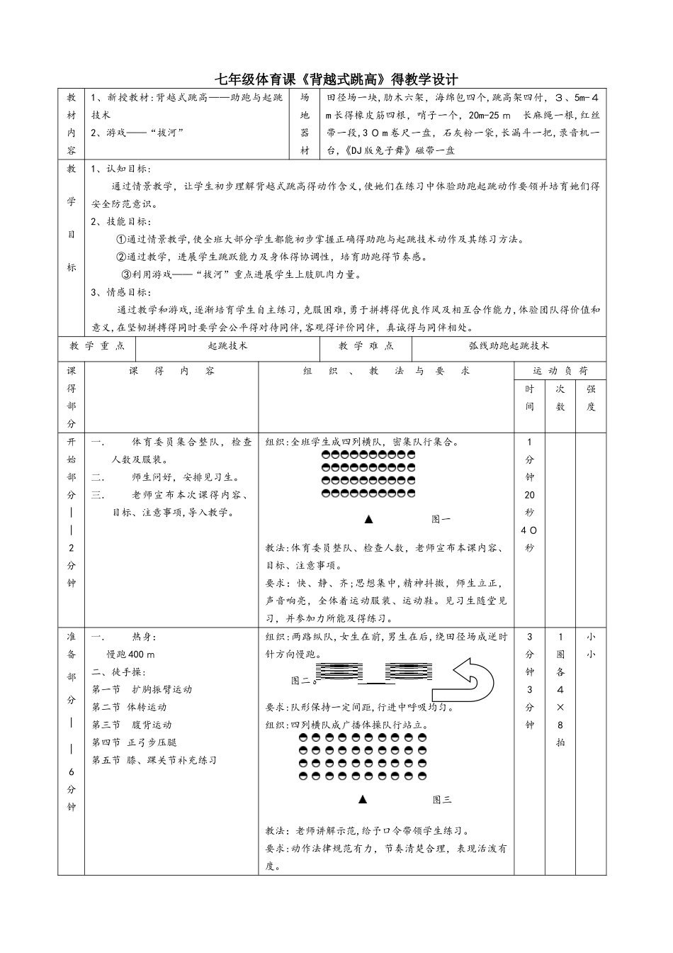 体育与健康七年级华东师大版 田径类运动的基本技术背越式跳高教案_第2页