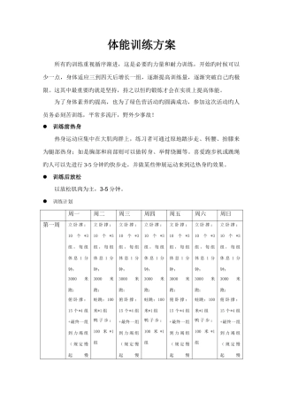 体能训练方案