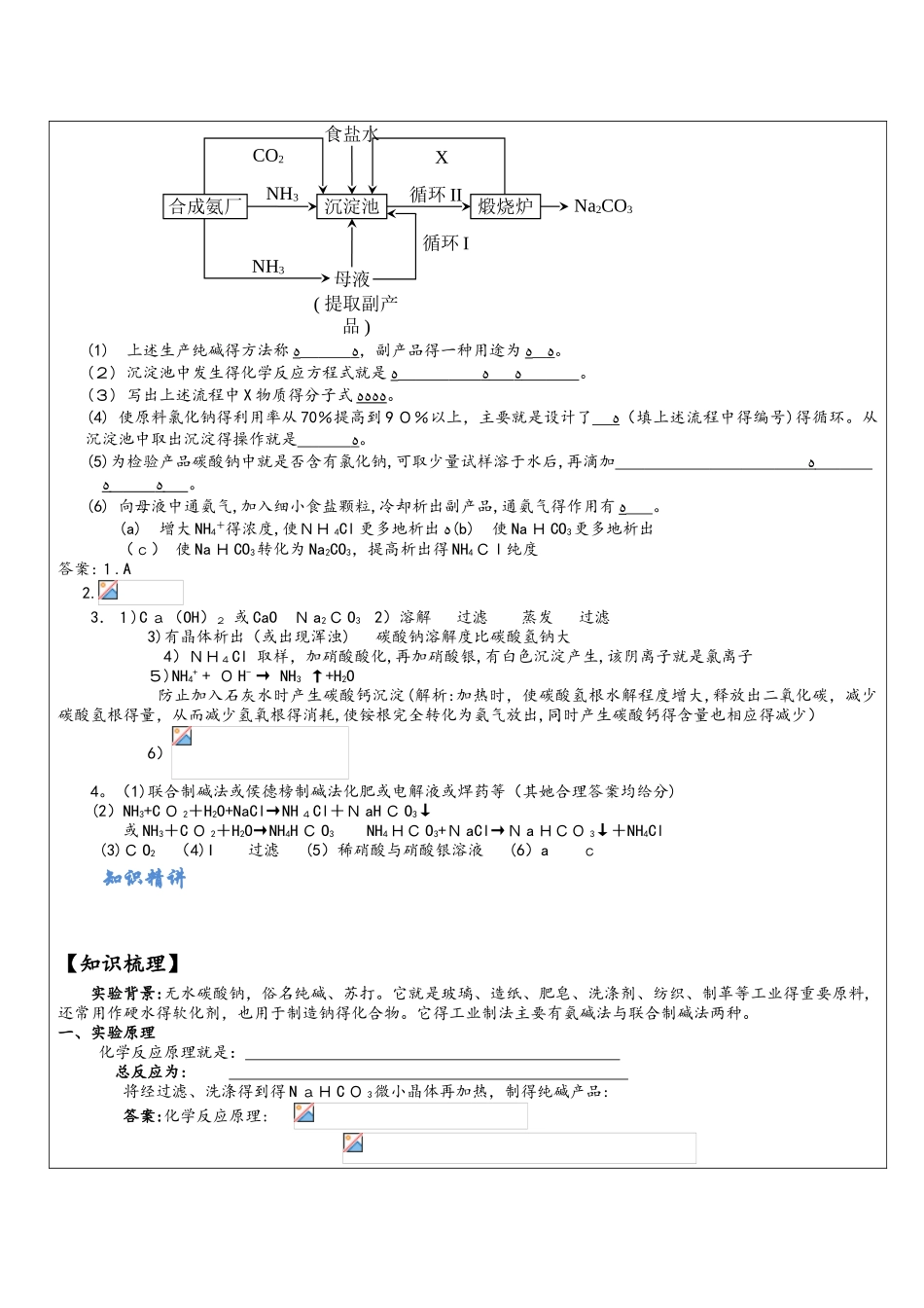 侯式制碱法原理与简单流程图_第2页
