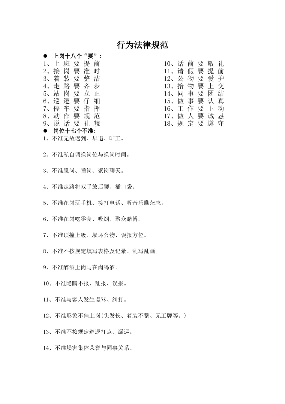 保安执勤作业规范_第1页