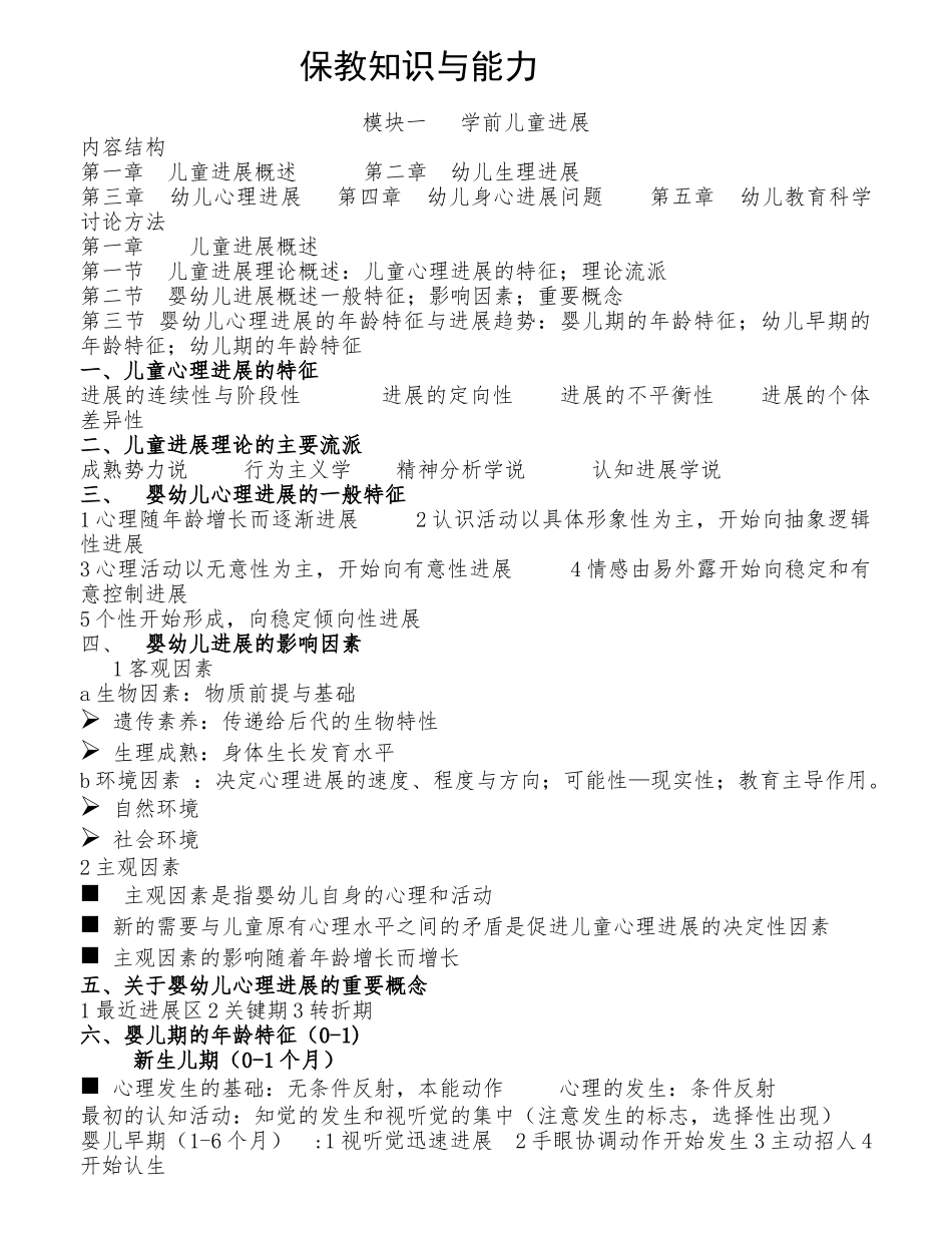 保教知识与能力重点梳理大学论文_第1页