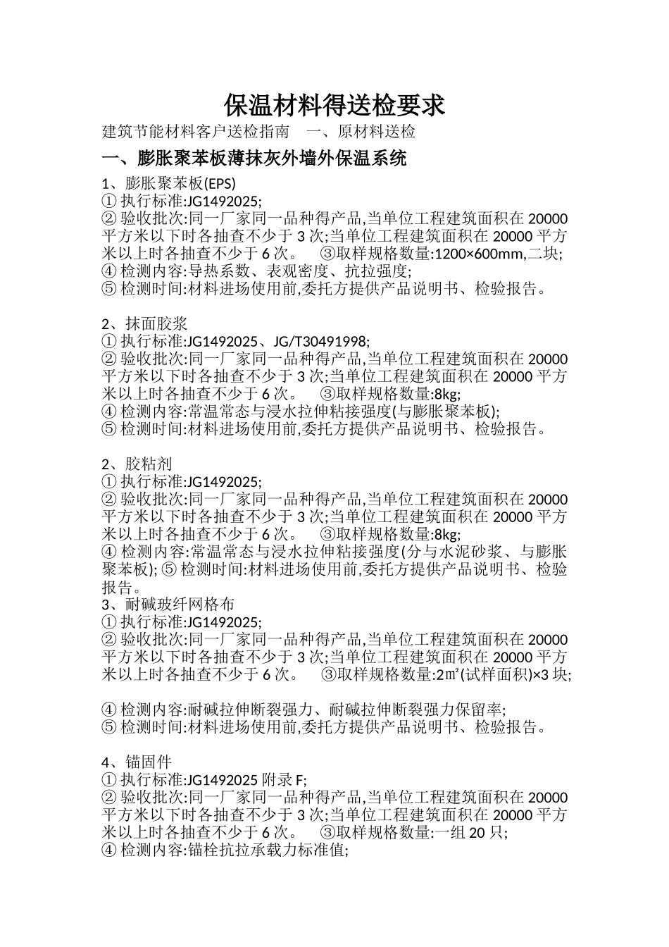 保温材料的送检要求_第1页