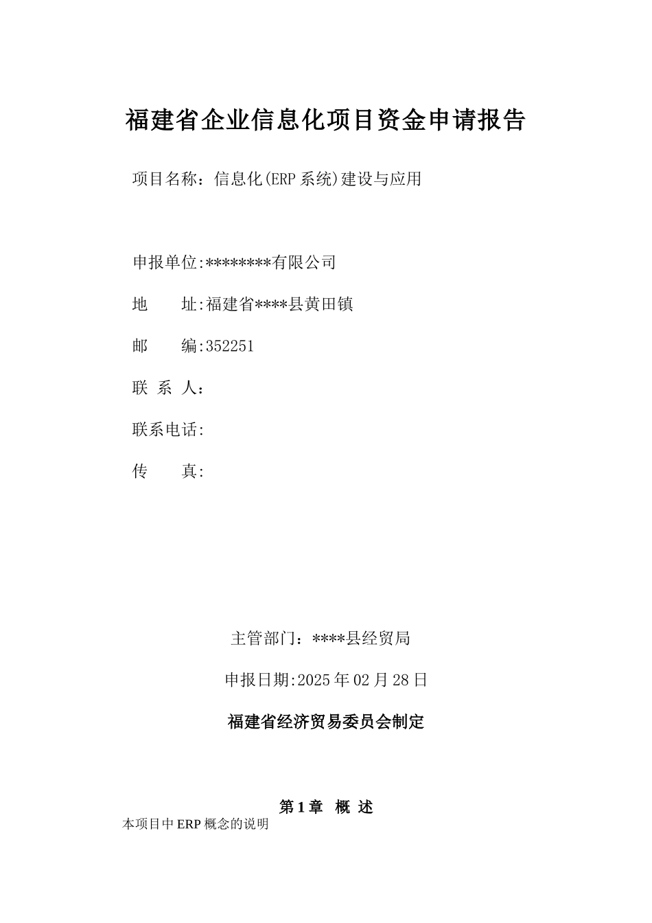 信息化与应用企业信息化项目资金申请报告-毕业论文_第1页