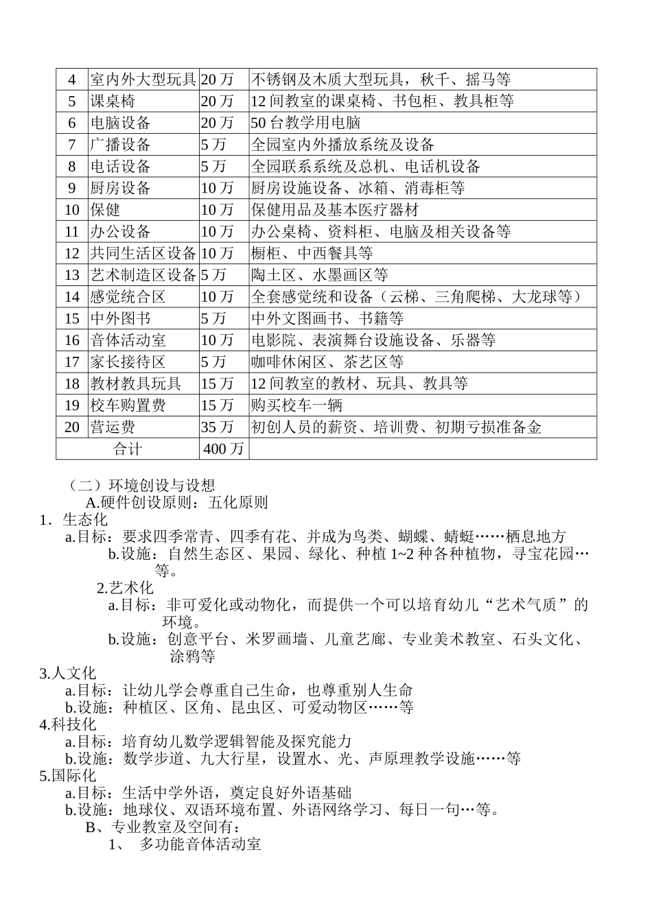 儿幼园投入资金方案大学论文_第2页