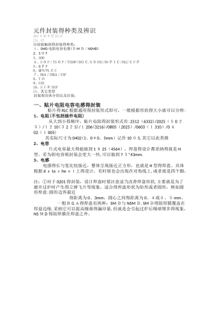 元件封装的种类及辨识