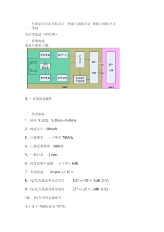 全固态连续波导航雷达-性能与指标论证——设计参考