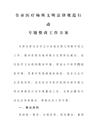 全市医疗场所文明规范行动