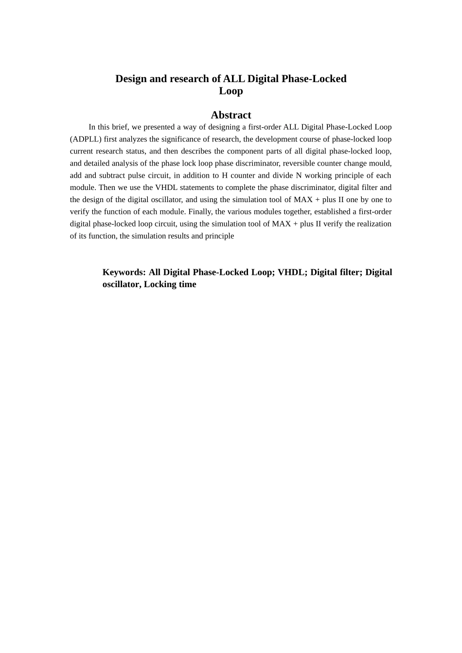 全数字锁相环的研究与设计毕业设计本科学位论文_第3页