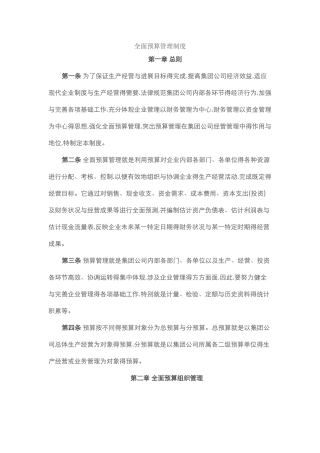 全面预算管理制度