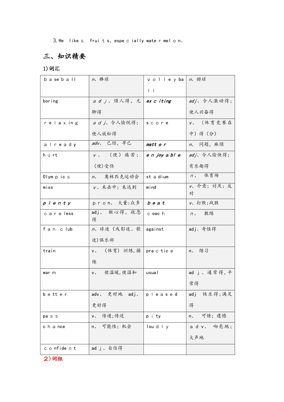 八年级上册Module 3 Sports_教案_第2页